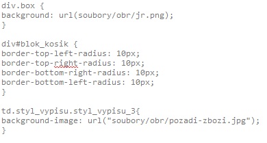 Administrace eshopu - CSS styly Administrace eshopu - CSS styly