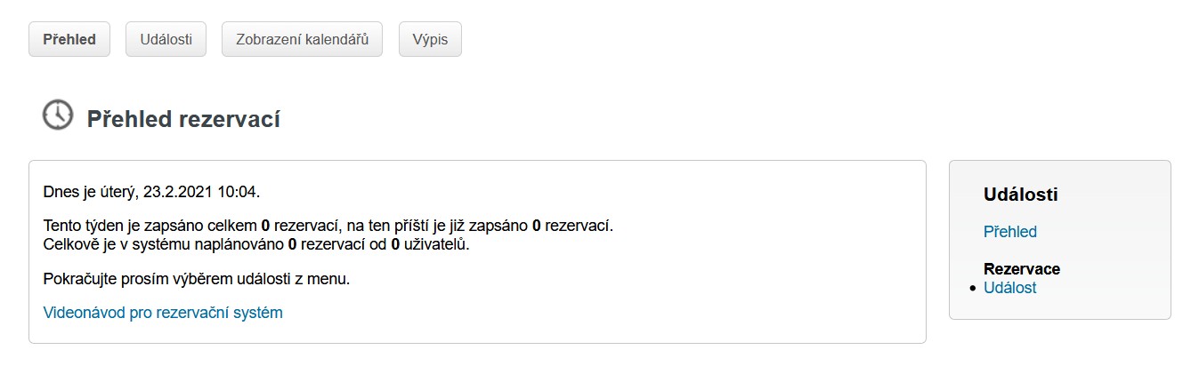 10-1 Rezervace - Přehled