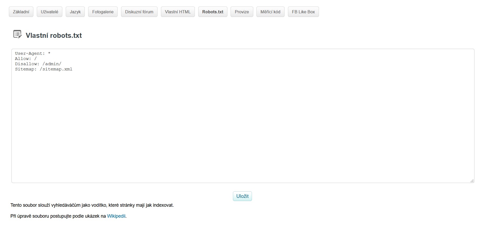11-8 Nastavení - robots.txt