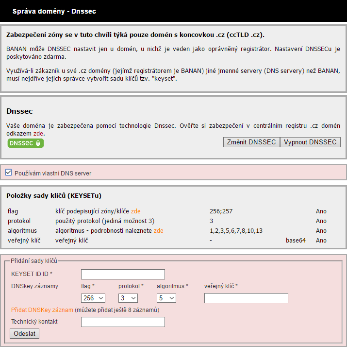 Administrace webhostingu - DNSSEC Administrace webhostingu - DNSSEC